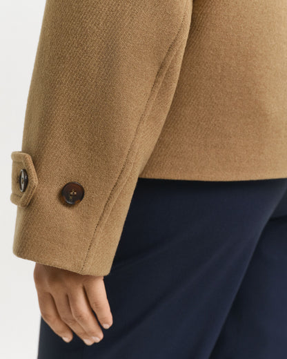 Wool Blend Short Car Coat