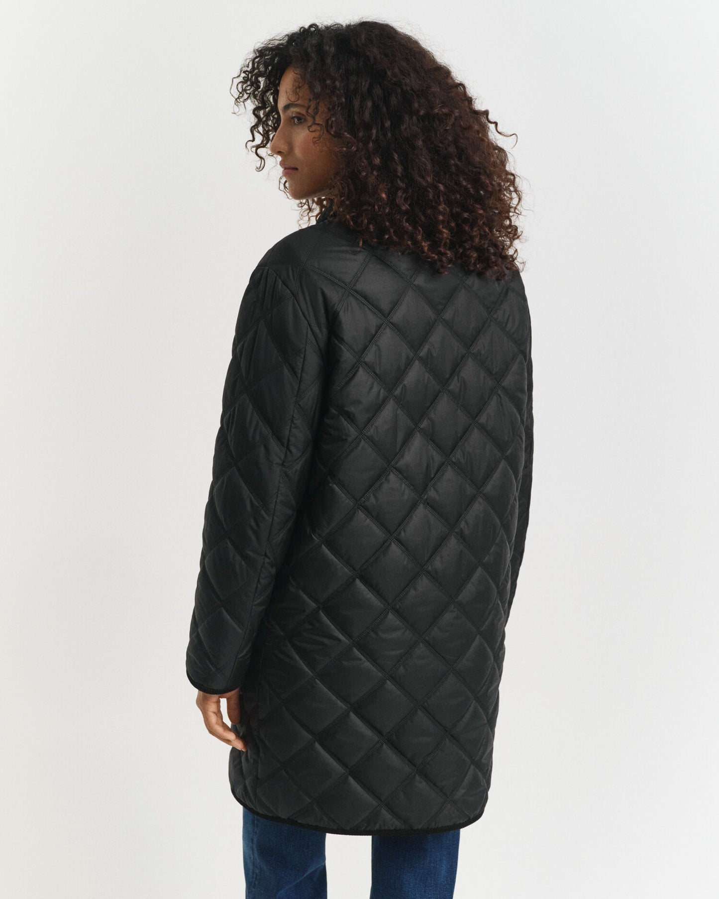 Quilted Corduroy Trim Coat