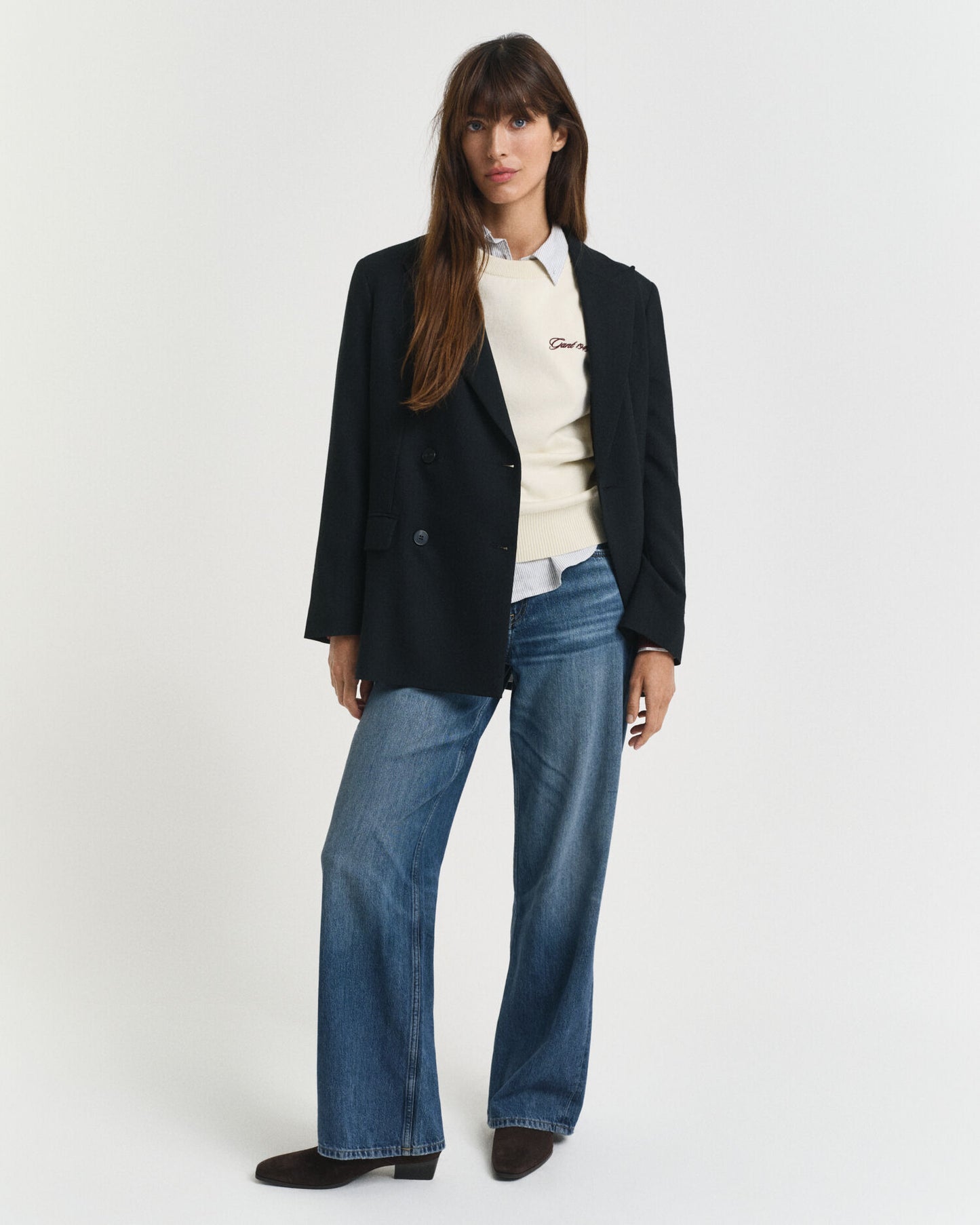 Color Blocked Crew Neck Sweater