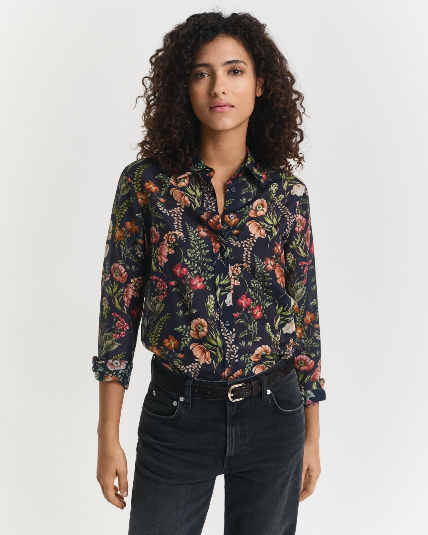 Regular Fit Floral Printed Cotton Silk Shirt