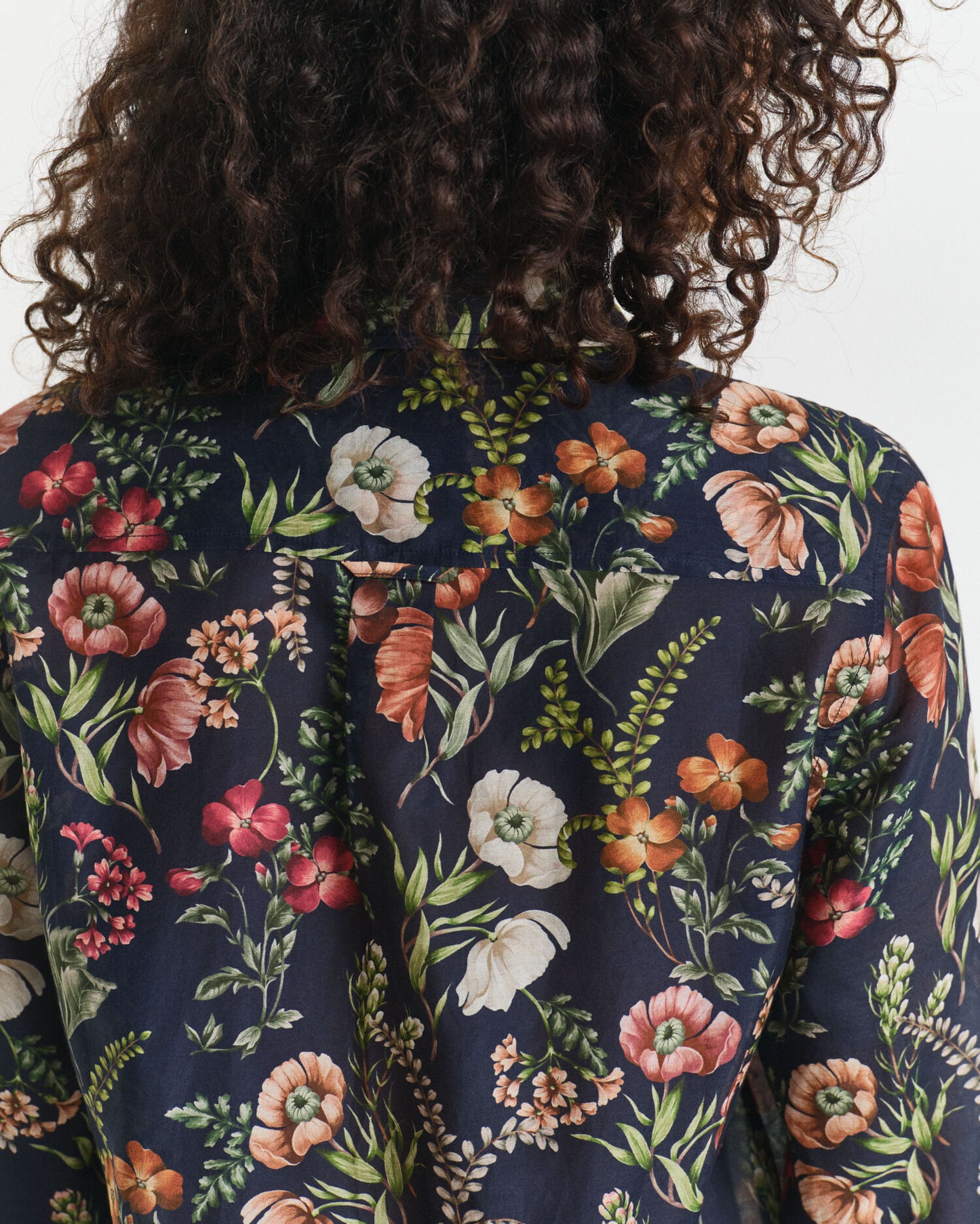 Regular Fit Floral Printed Cotton Silk Shirt