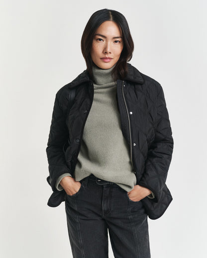 Quilted Corduroy Trim Jacket
