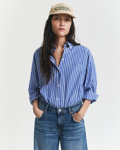 Oversized Striped Poplin Shirt