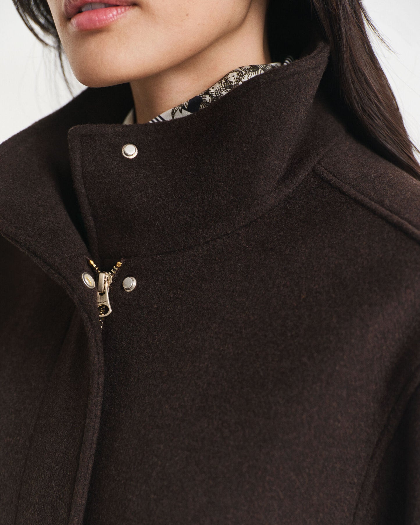 Short Wool Zip Jacket