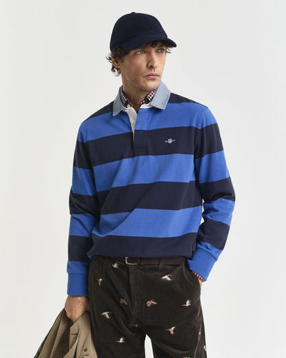 Chambray Collar Striped Heavy Rugger