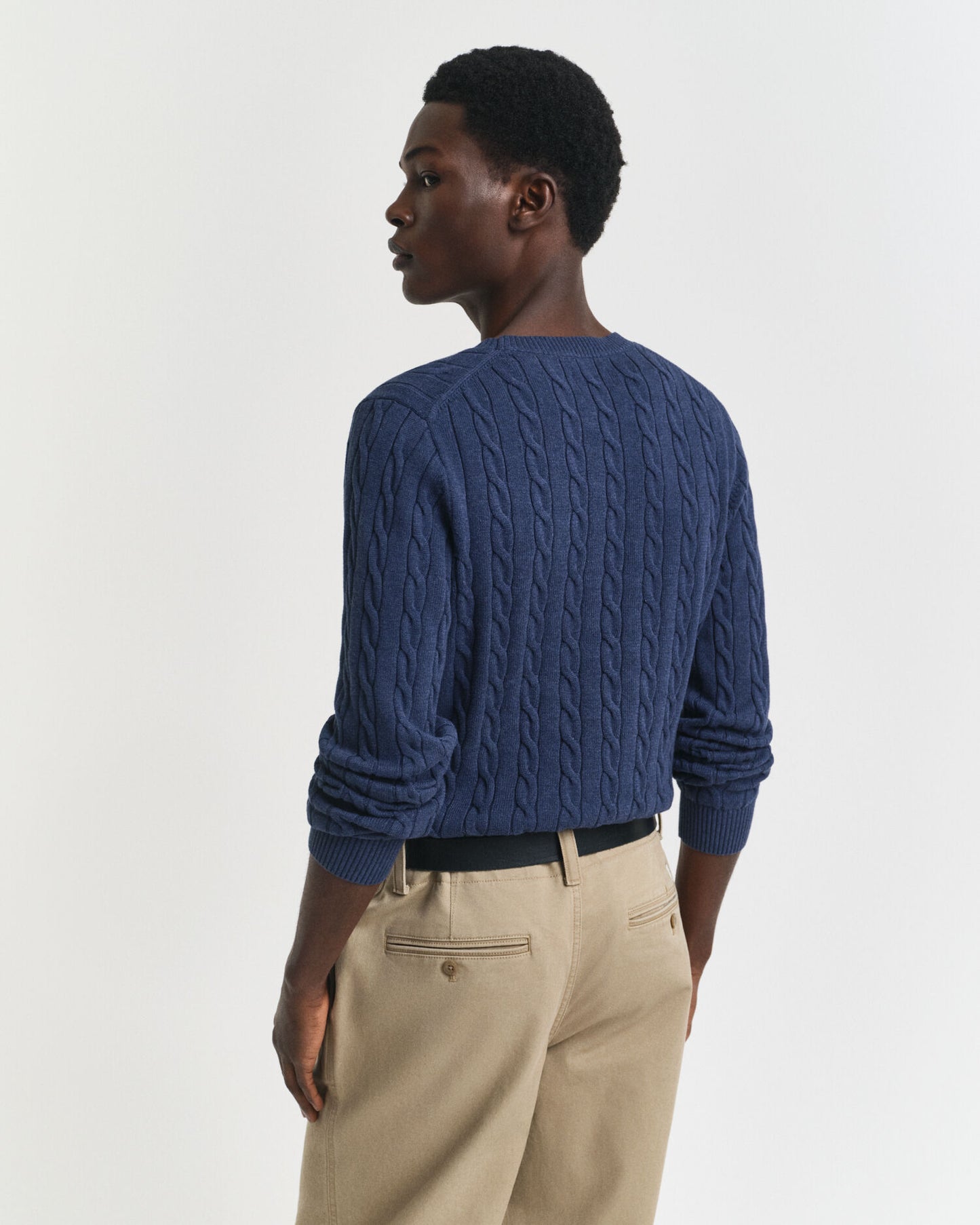 Cotton Cable Knit Crew Neck Sweater