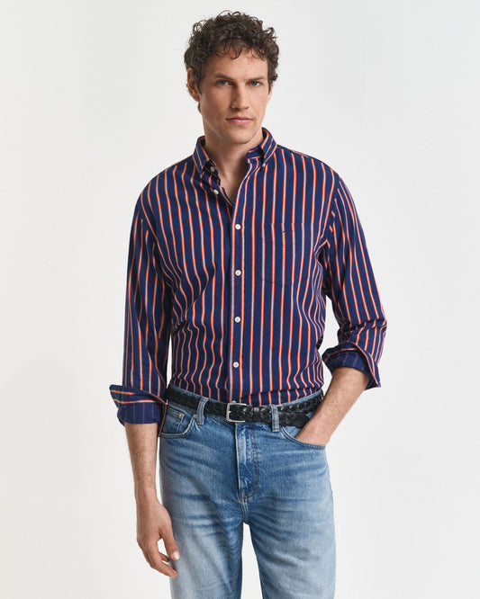Regular Fit Dobby Striped Twill Shirt