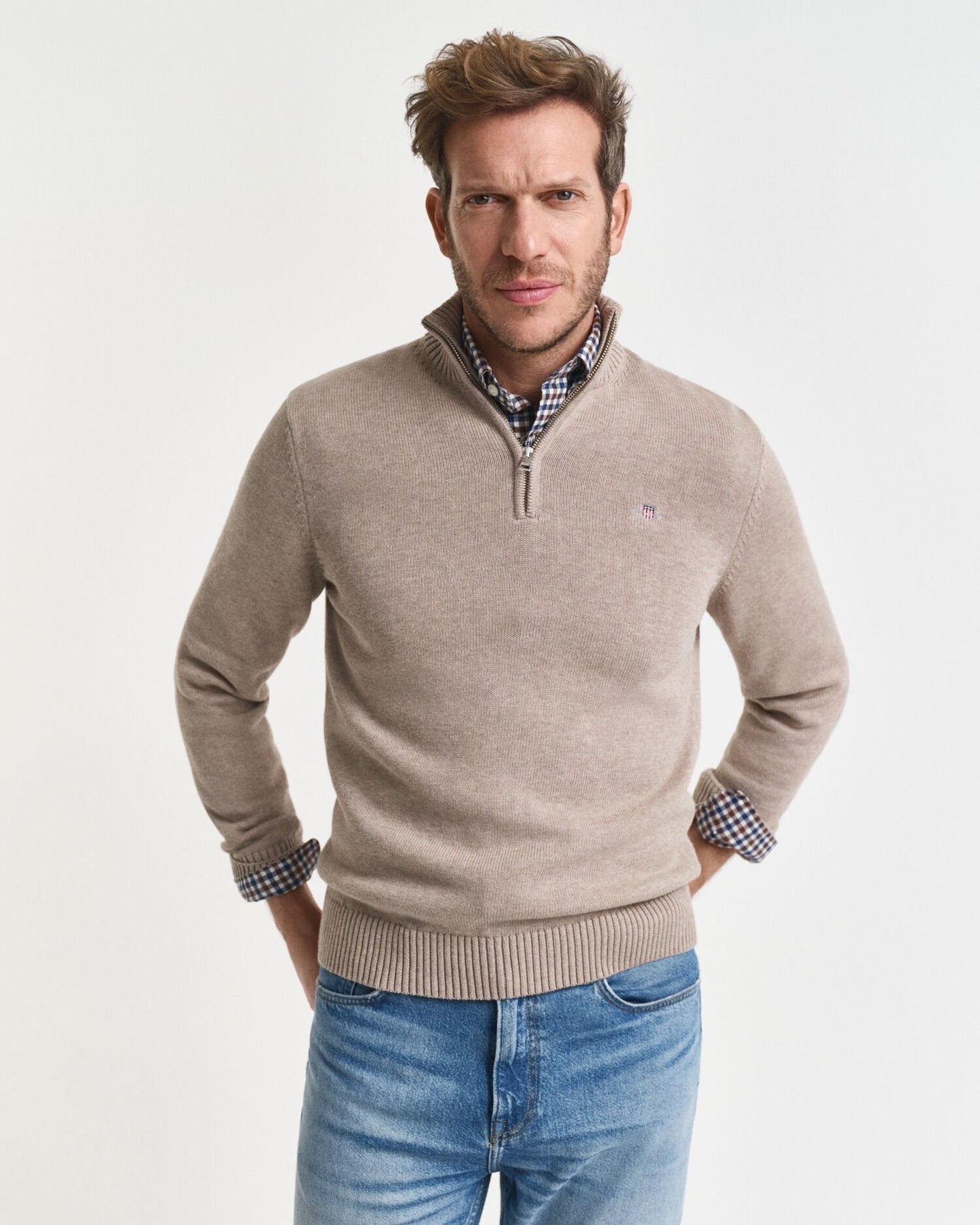 Casual Cotton Half-Zip Sweater