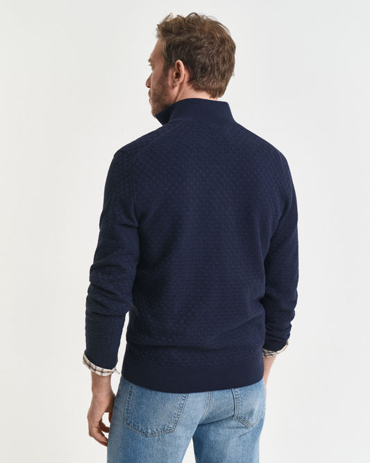Micro Textured Half-Zip Sweater
