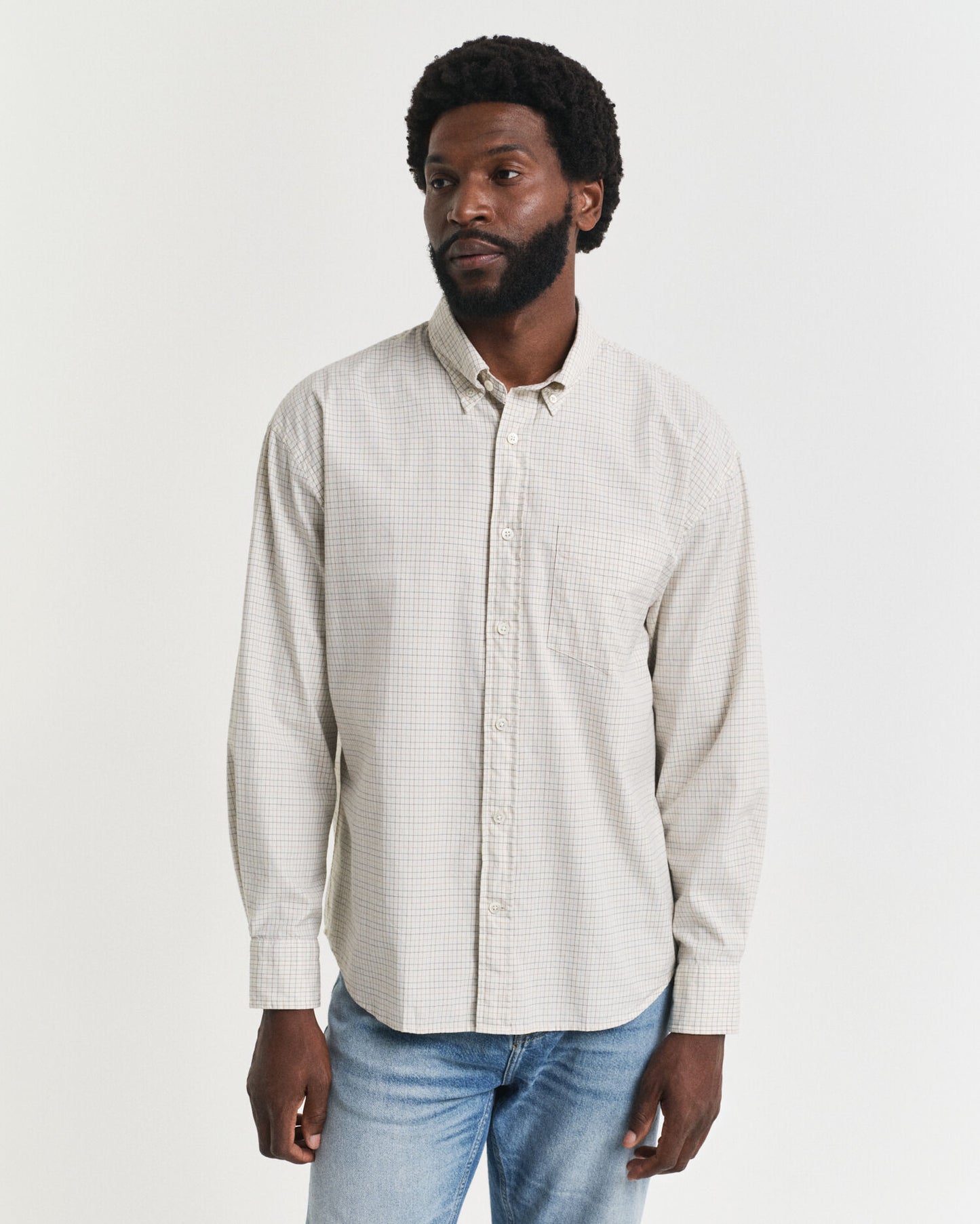 Oversized Fit Checked Luxury Oxford Shirt