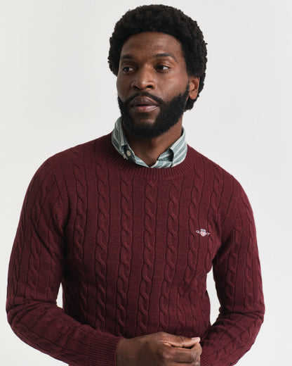 Cotton Cable Knit Crew Neck Sweater