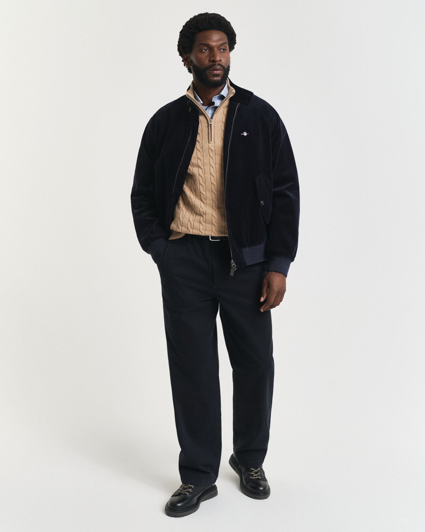 Cotton Cable Knit Half-Zip Sweater