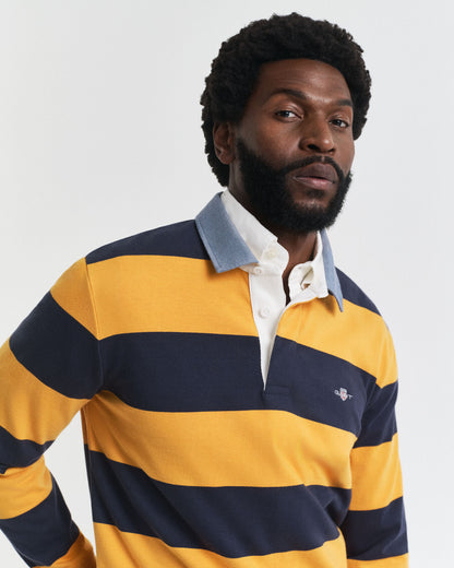 Chambray Collar Striped Heavy Rugger