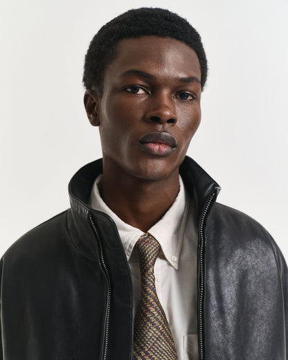 Leather Harrington Jacket