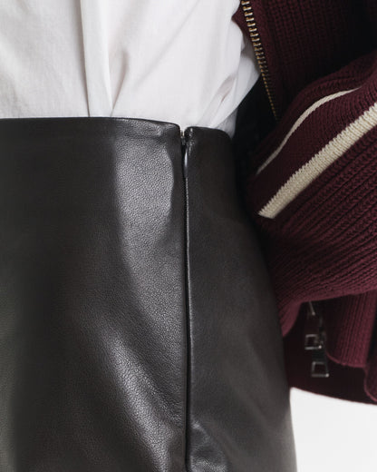 Leather Midi Pencil Skirt