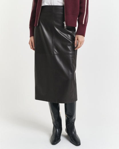 Leather Midi Pencil Skirt