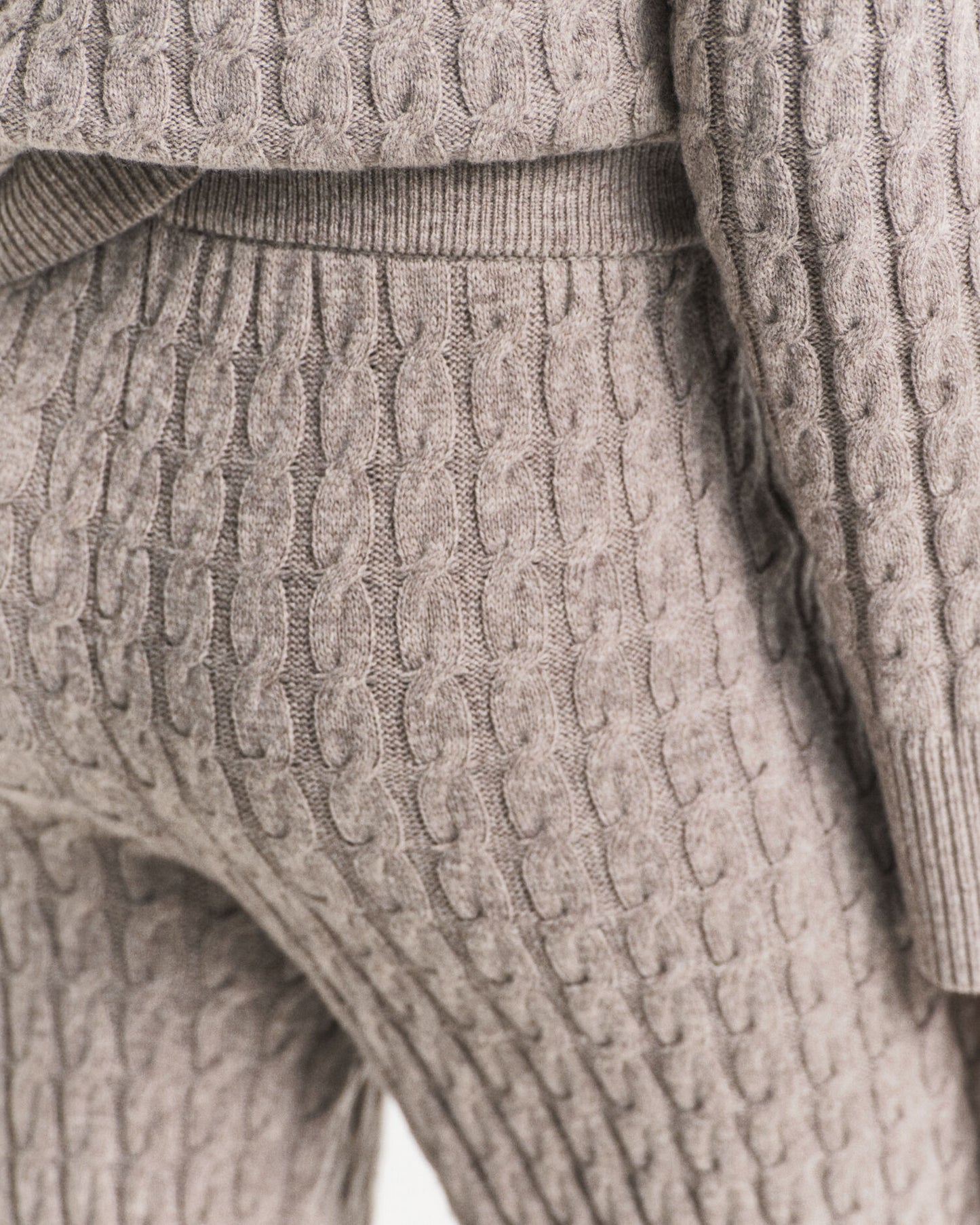 Cable Knit Wool Pants