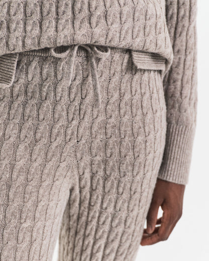 Cable Knit Wool Pants