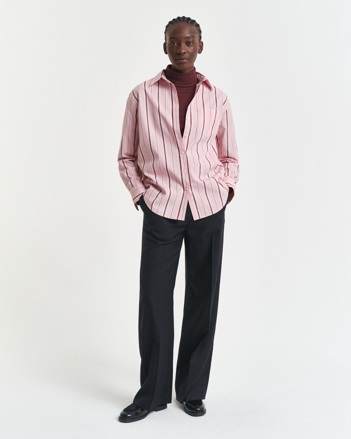 Lightweight Cotton Turtleneck Top