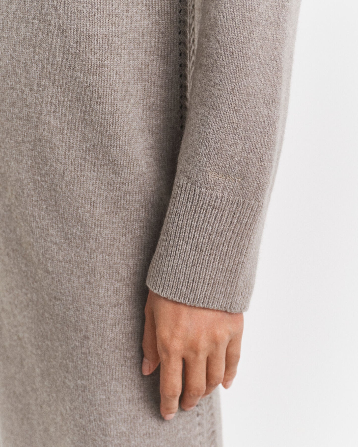 Knit Detail Turtleneck Dress