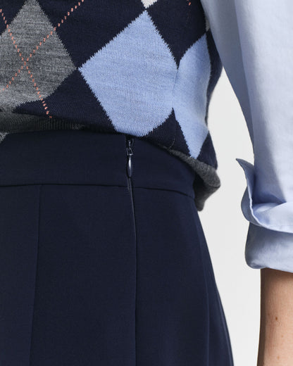 Wide Pleated Midi Skirt