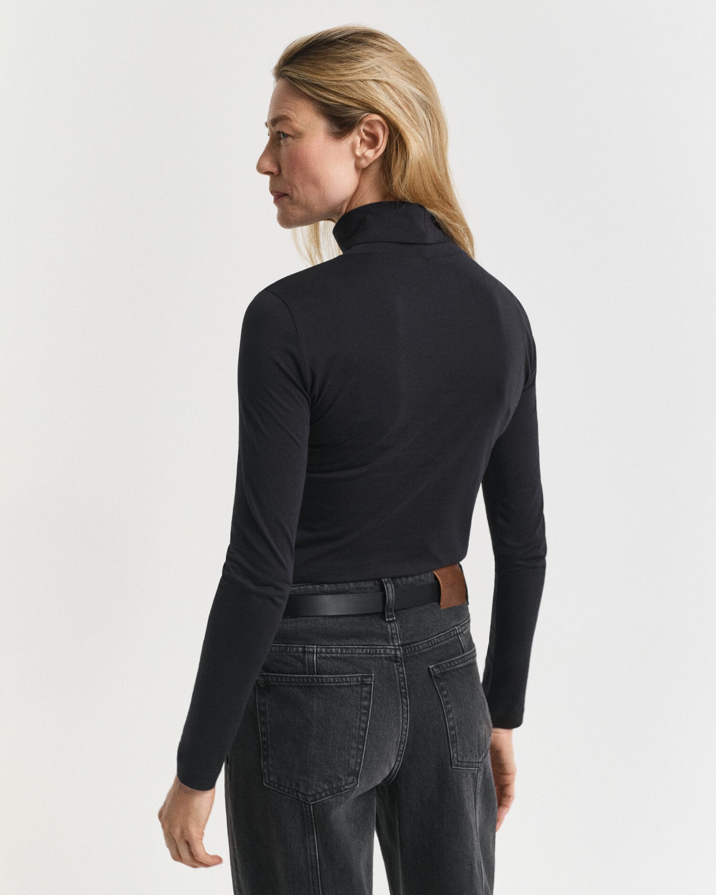 Lightweight Cotton Turtleneck Top
