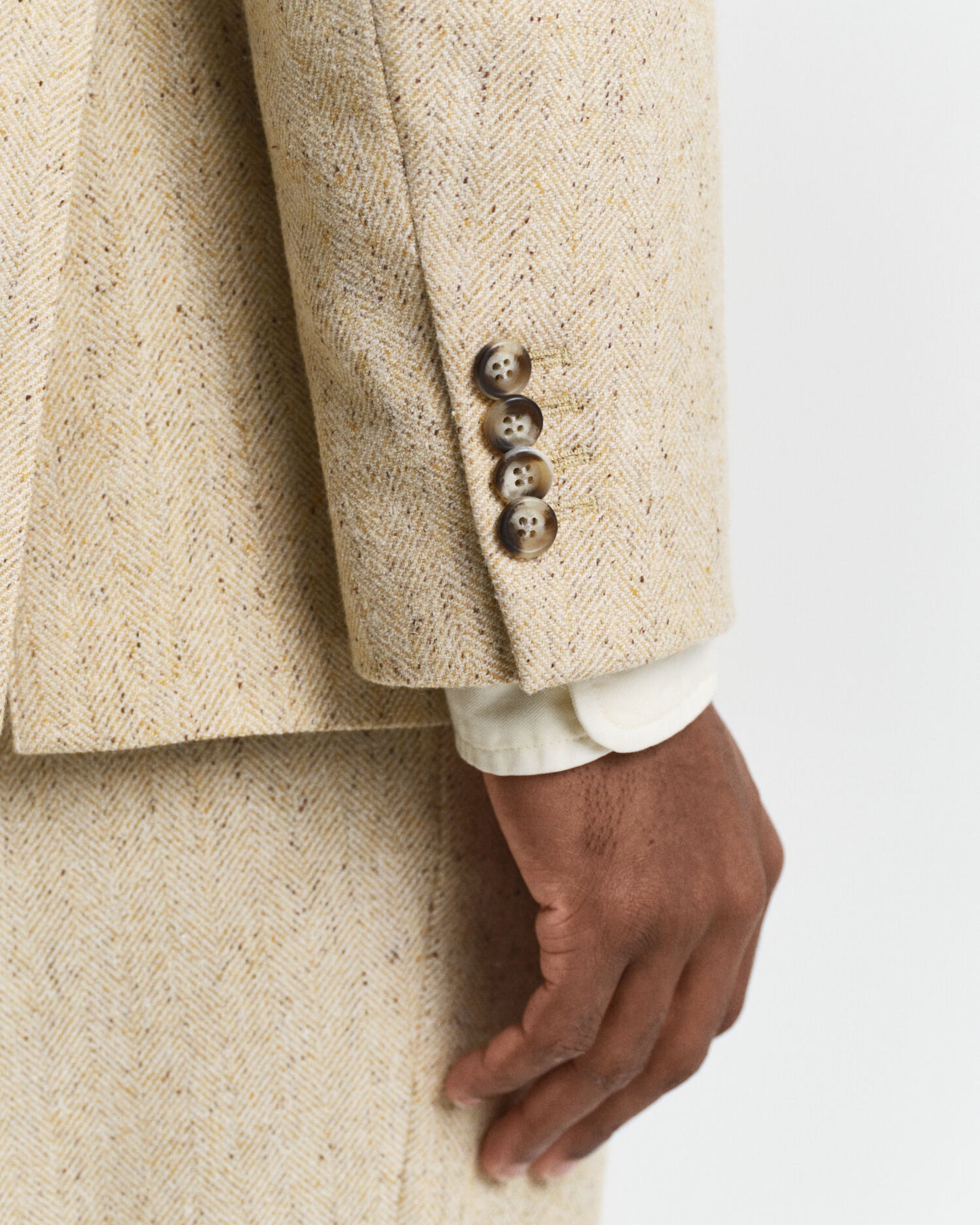 Relaxed Fit Nepps Herringbone Suit Jacket