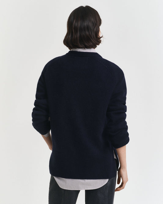 Soft Wool Cashmere Blend Crew Neck Sweater