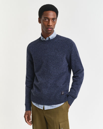 Wool Blend MoulineCrew Neck Sweater