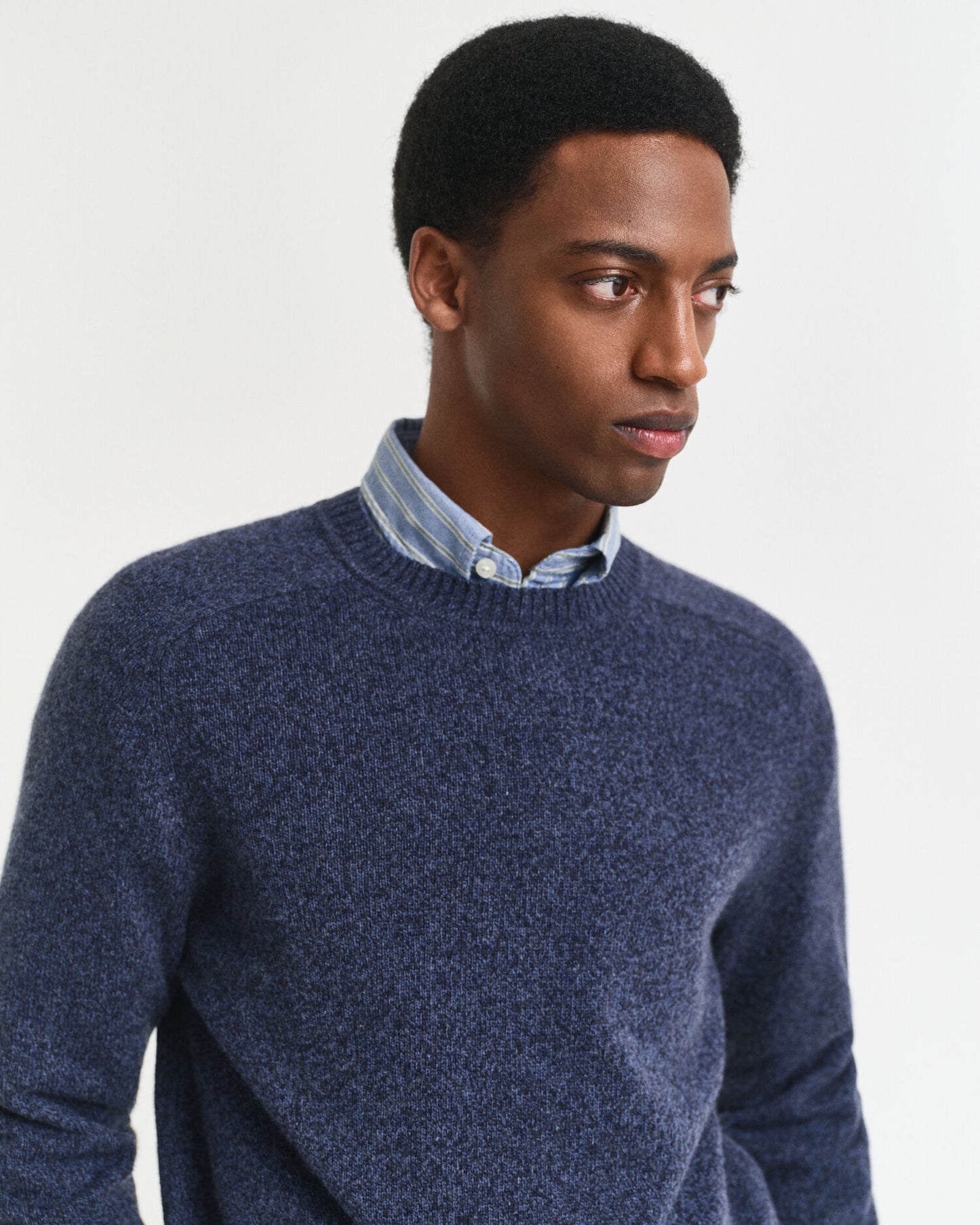 Wool Blend MoulineCrew Neck Sweater