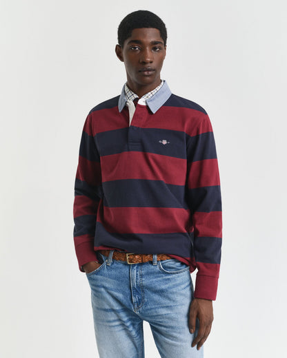Chambray Collar Striped Heavy Rugger