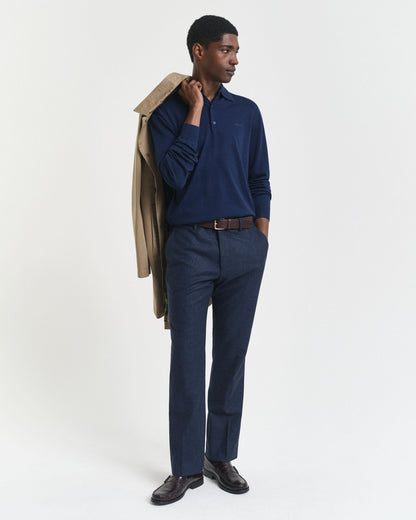 Extra Fine Merino Wool Polo Sweater