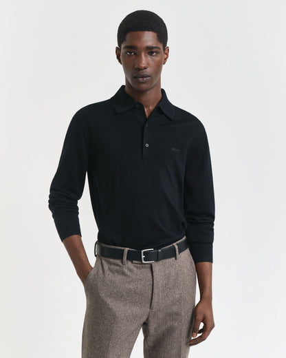 Extra Fine Merino Wool Polo Sweater