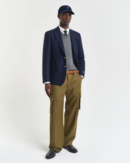 Slim Fit Wool Flannel Club Blazer