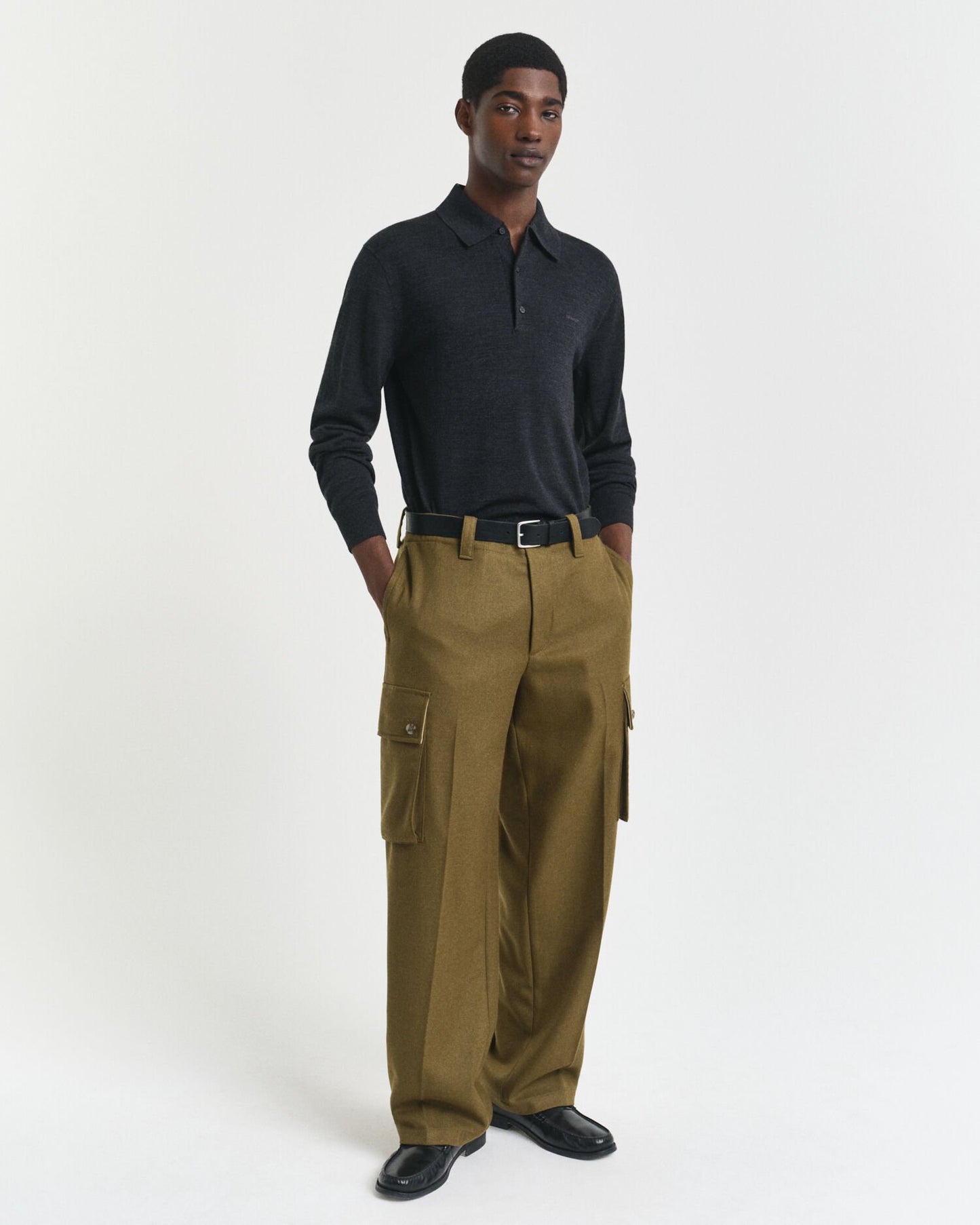 Extra Fine Merino Wool Polo Sweater