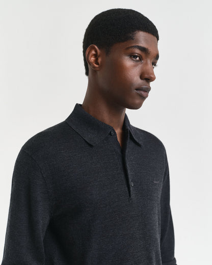 Extra Fine Merino Wool Polo Sweater