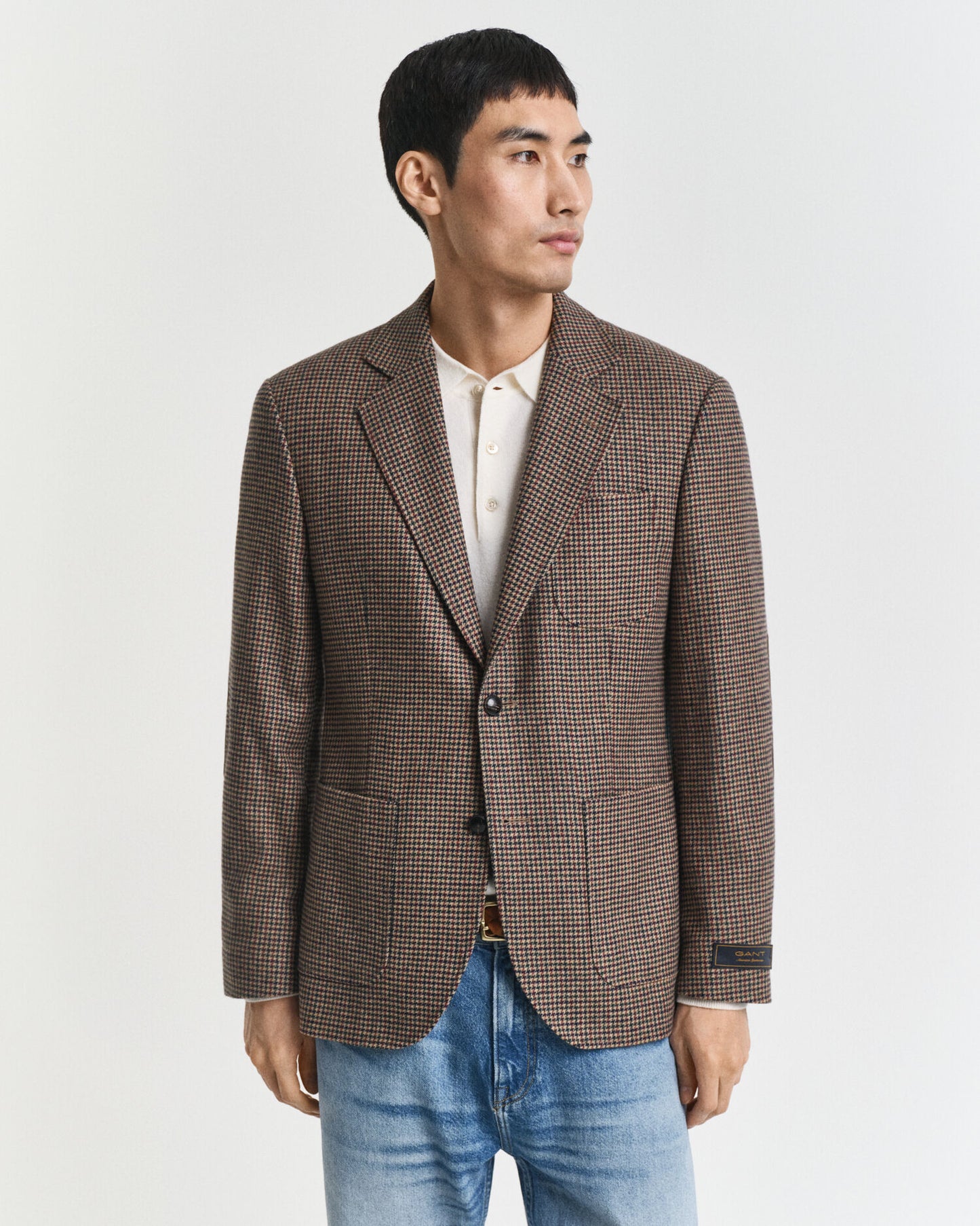 Slim Fit Houndstooth Check Blazer