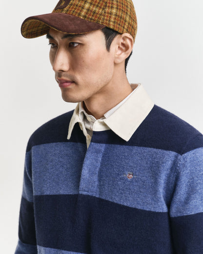 Striped Extra Fine Lambswool Rugger Sweater