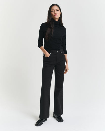 Slim Fit Flared Black Jeans