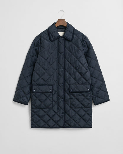 Quilted Corduroy Trim Coat